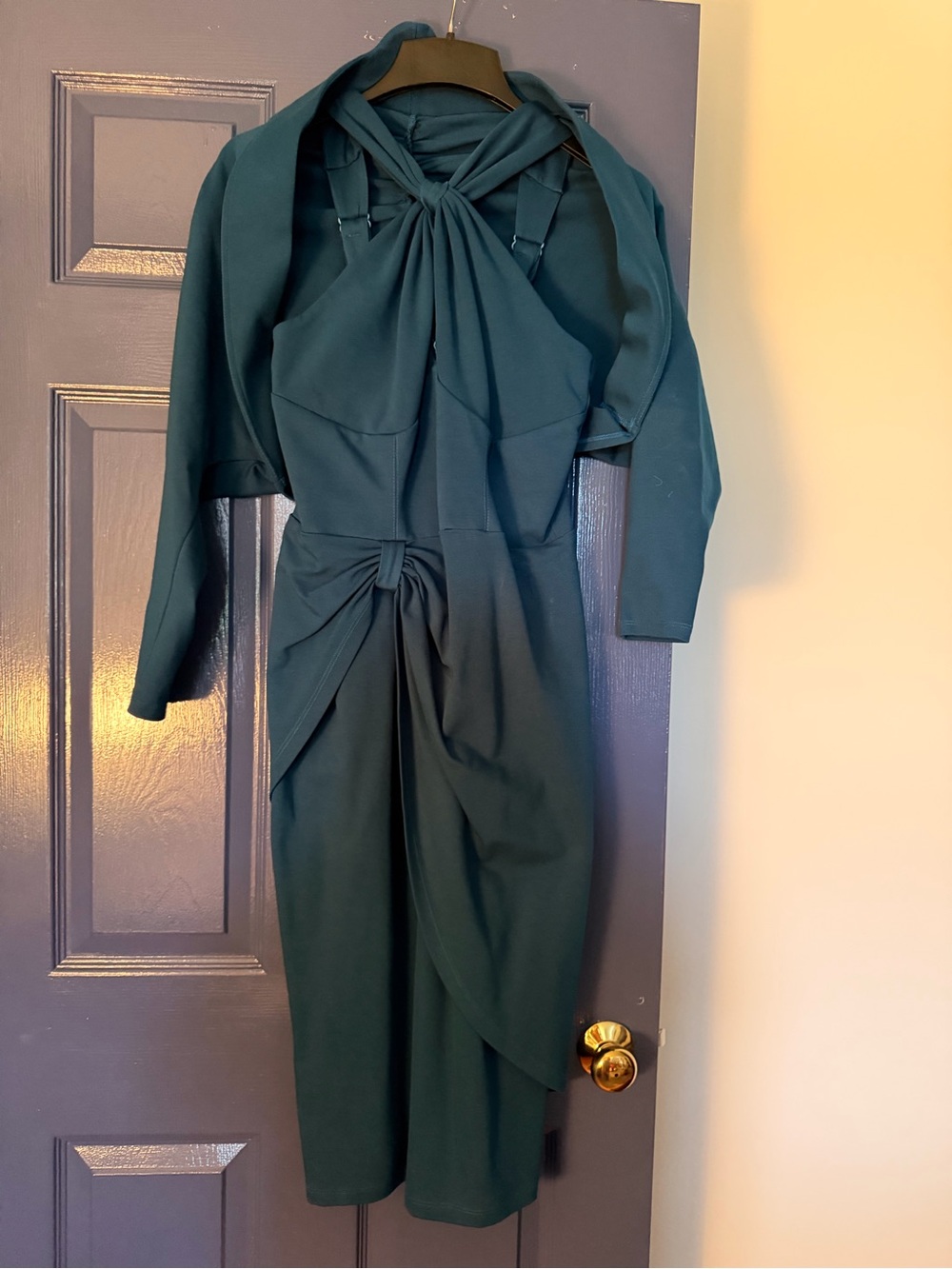 Vixen by Micheline Pitt Golden Era wiggle with bolero dark teal L